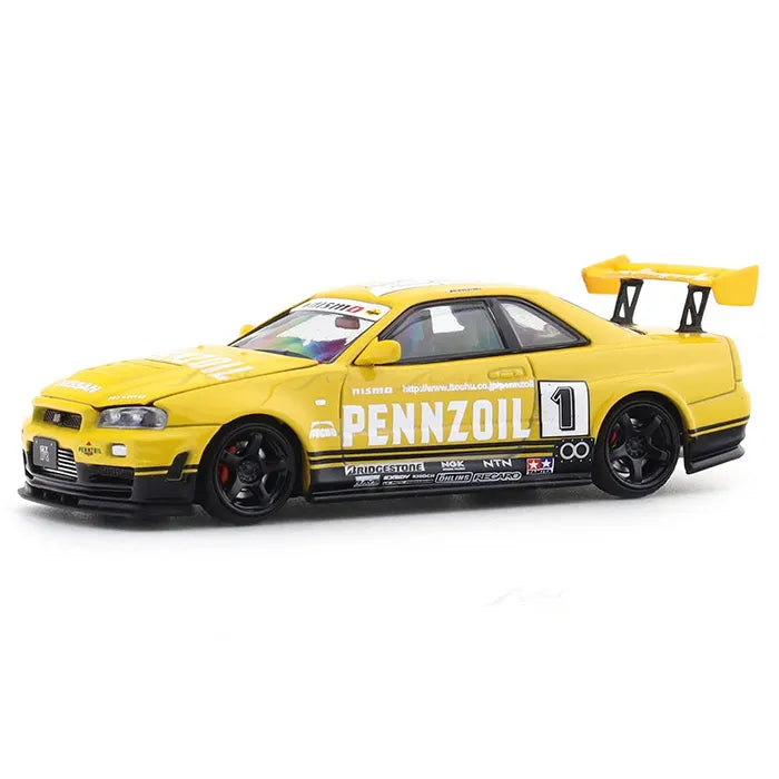 Miniature Nissan Skyline GT-R R34 Pennzoil 1:64 - KEYPIT™