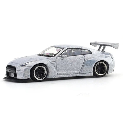 Miniature Nissan Skyline GT-R R35 silver 1:64 - KEYPIT™